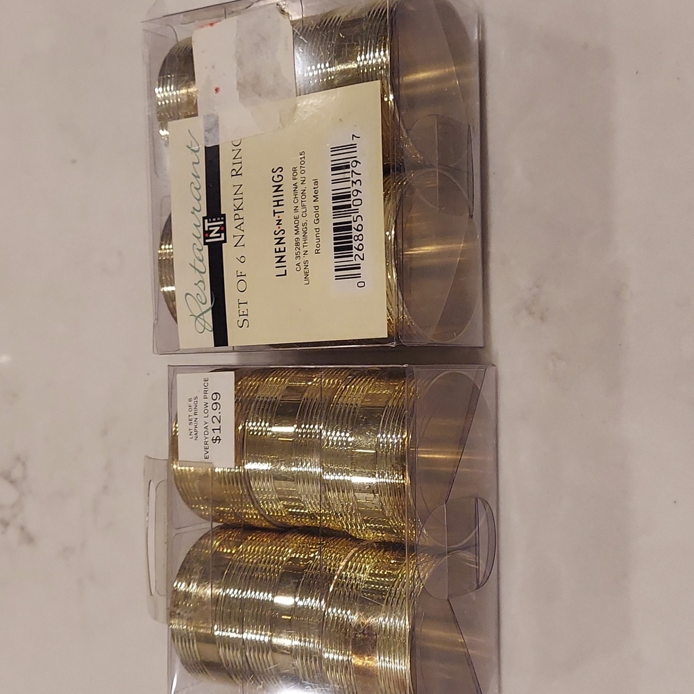Linens n things gold restaurant napkin rings set of 6